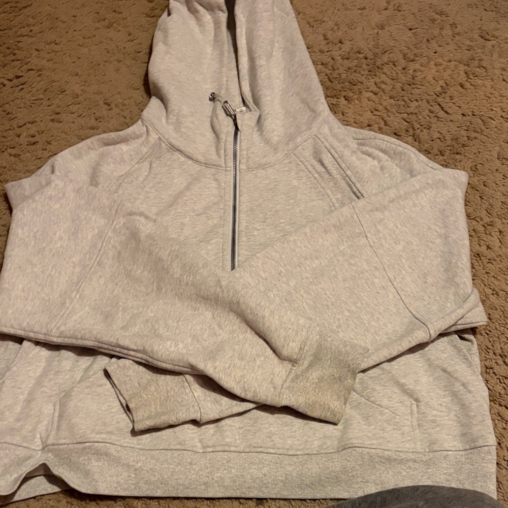 lululemon Light Heathered Grey Cropped Hoodie Scuba